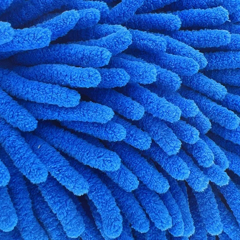 Microfiber Car Wash Gloves Chenille Waterproof Mitt Soft Mesh Back Double-faced Glove Mitt Wax Detailing Brush Car Cleaning Tool