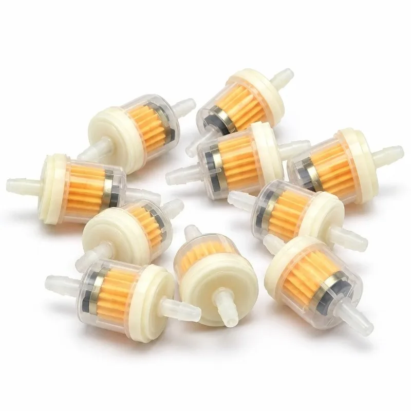 Universal 10Pcs/set 6mm Hose Motorcycle Petrol Gas Fuel Oil Filter For Scooter Motorcycle Moped Scooter Dirt