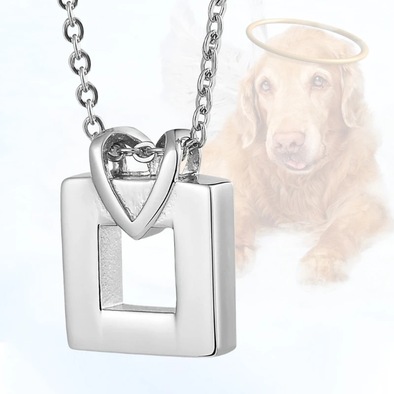 1 unidad collar urna para mascotas para cenizas, collar corazón cremación, suministros joyería para cuello,