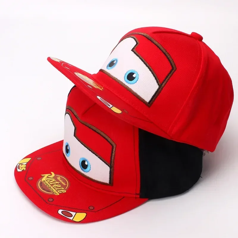 New Lightning McQueen Children's Hat Cartoon Anime Train Hip Hop Hat Spring/Summer Sunshade Flat Brimmed Baseball Hat