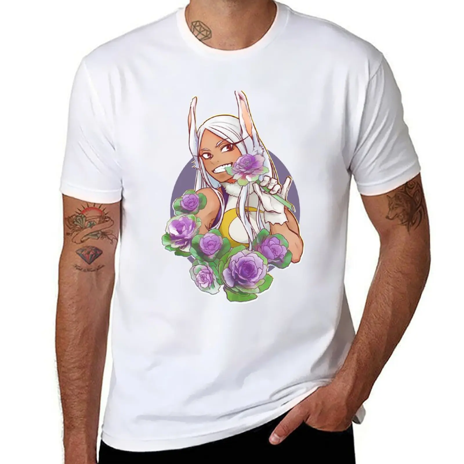 

Miruko brassica rose flowers portrait T-Shirt cotton tshirt 100% funny t shirts man T-Shirt