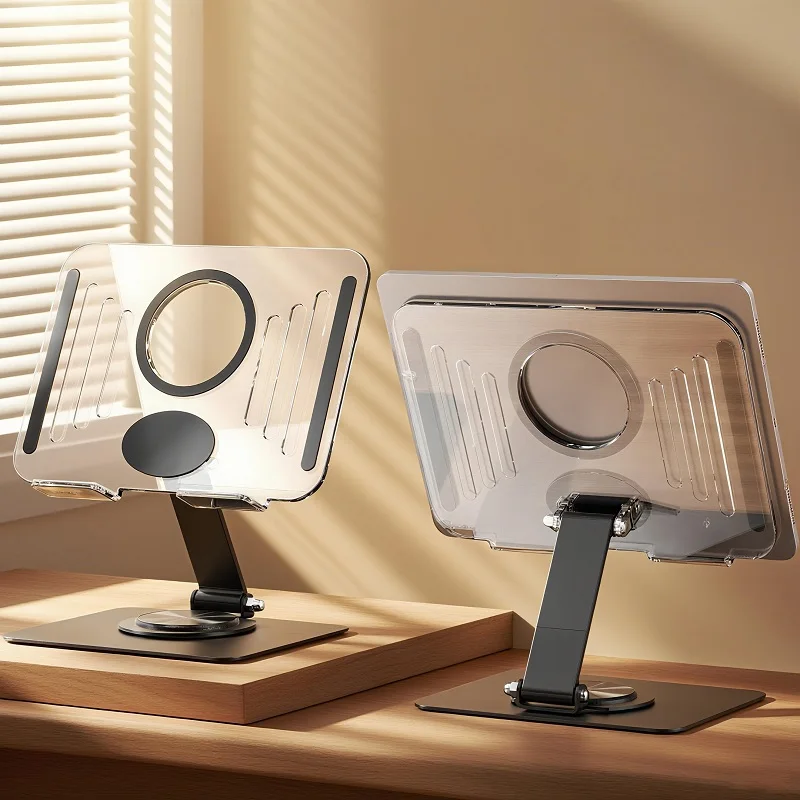 Phone Tablet Holder Foldable Desktop Lazy Stand for IPhone 17 16 IPad Samsung Galaxy Xiaomi Pad Mount 360° Rotation Acrylic