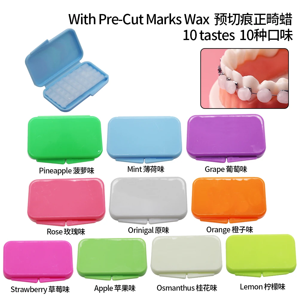 10Packs Dental Oral Protection Wax Anti-Grinding Mouth Orthodontic Invisible Dental Orthodontic Fruit Original Flavor
