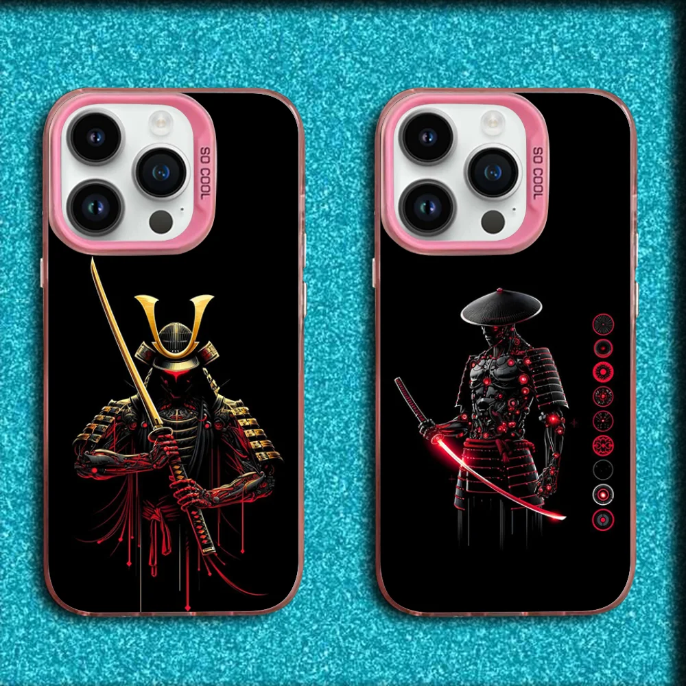 

Japanese Bushido Samurai Phone Case For iPhone 16,15,14,13,12,11,Mini,Pro,MAX Pink Matte Silicone Cover