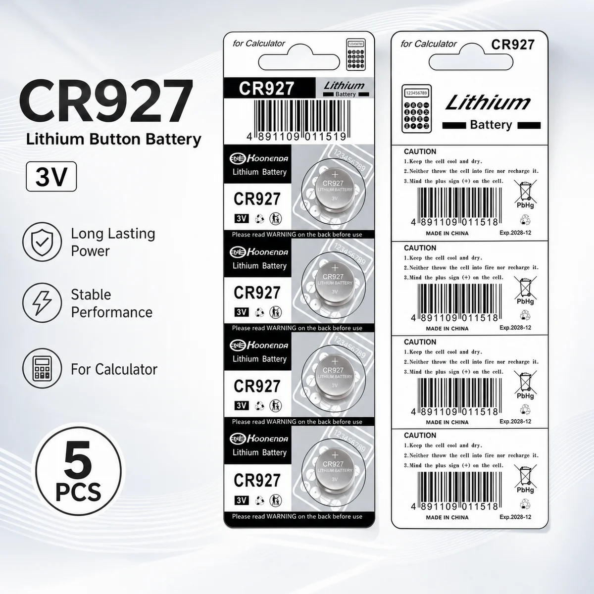 Lithium Button Coin Cell Battery CR1620 CR1616 CR1220 CR927 CR2477 5PCS For Toy Watch Scale Calculator Car Remote Control Mouse