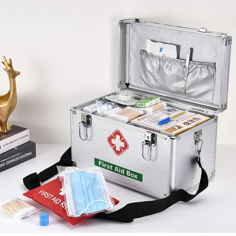 Aluminum Medicine Cabinet 10/12/14inch Medicine Case Home Business Medical Box Large Multilayer Medicine Cabinet First Aid Box