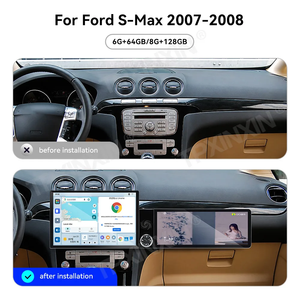 Touch Screen Car Radio For Ford S-Max 2007-2008 Android GPS Automotive Multimedia Auto Radio Stereo Receiver Head Unit
