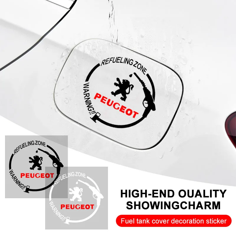 

1pcs Car Badge Vinyl Reflective Fuel Tank Cap Stickers Decal For Peugeot 308 206 207 407 607 108 208 301 308 508 608 107 BB1