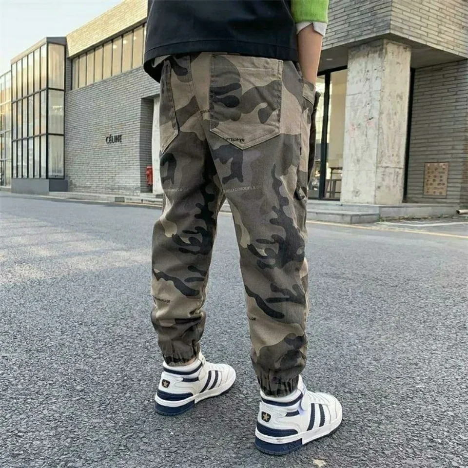 2024 Spring Autumn Boys Kids Clothing Boys Camouflage Pants Cotton Kids Full Length Pants Children Trousers Military Pants