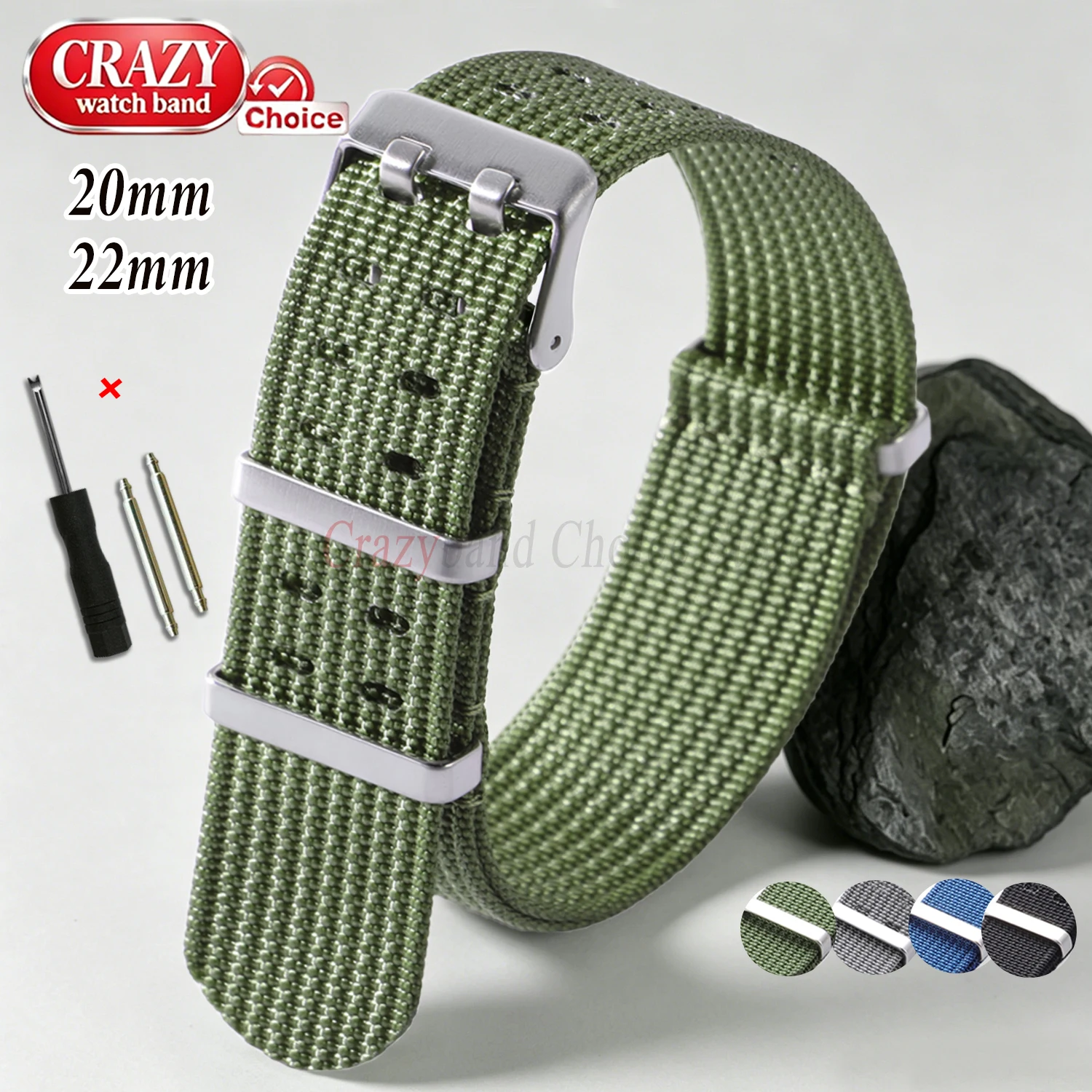 Canvas Strap Watch - Nilon Berkualitas Tinggi untuk Hamilton Khaki