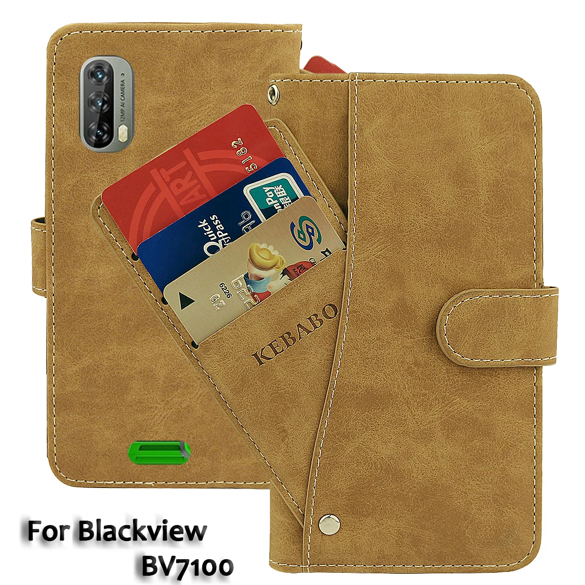 

Vintage Leather Wallet Blackview BV7100 Case 6.58" Flip Luxury Card Slots Cover Magnet Phone Protective Cases Bags