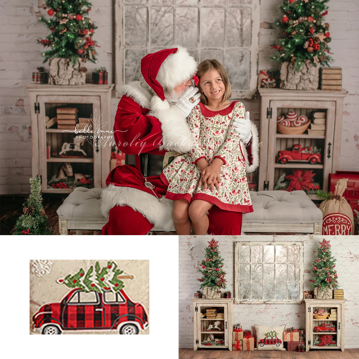 Christmas Country Holiday Backgrounds Adult Family Photography Props Child Baby Decors Xmas Tree Window Photo Studio Backdrops