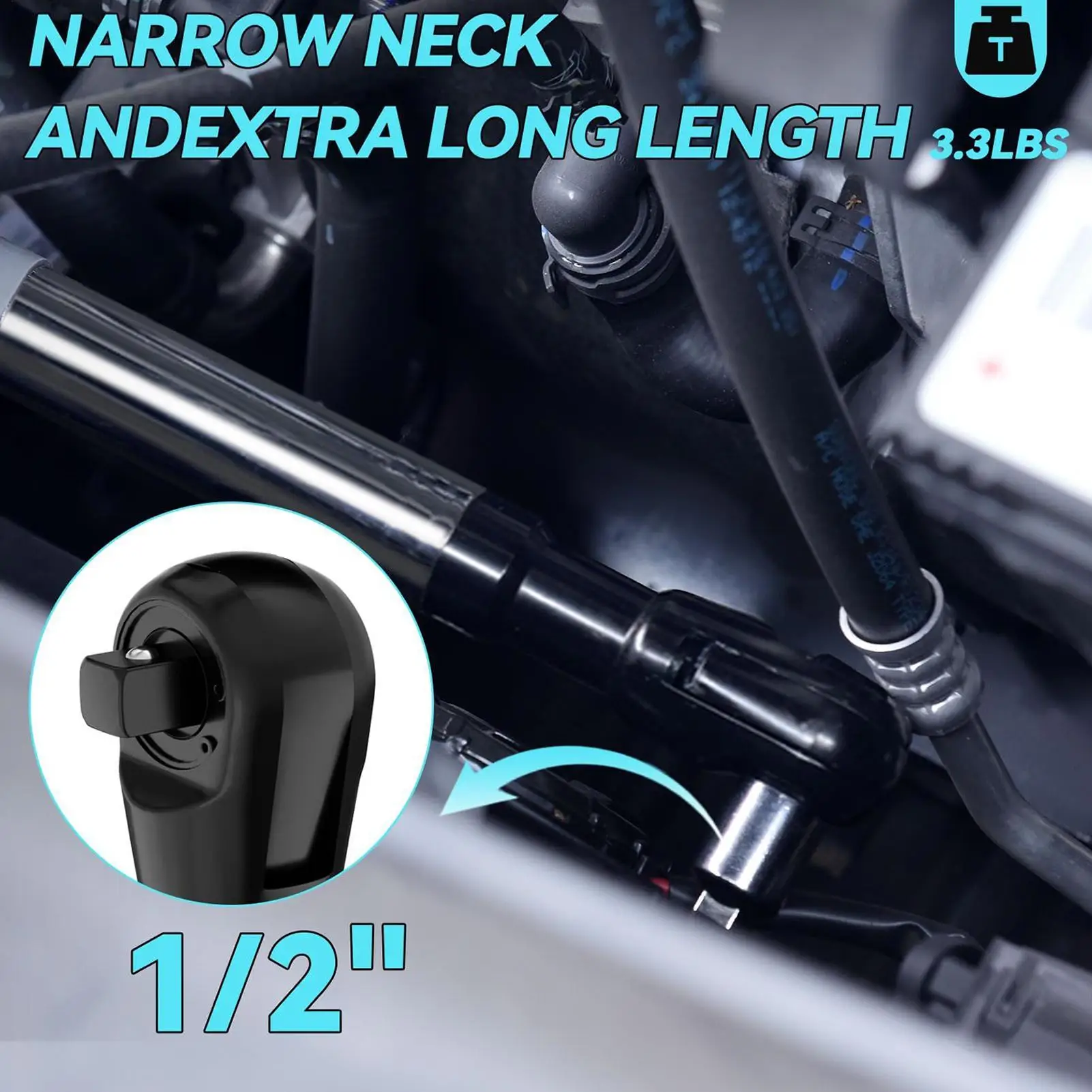 

Удлинительный ключ 1/2 дюйма, аксессуары для удлинительной дрели, противоскользящая ручка, удлинитель ключа с храповым механизмом для автомобильной домашней мебели