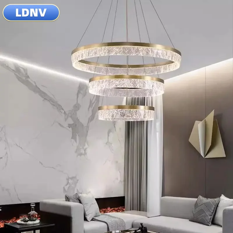 Circle Ring Modern Led Pendant Light Ceiling Mounted Chandeliers Lighting Hanging Lamp for Table Dining room Kitchen Living room