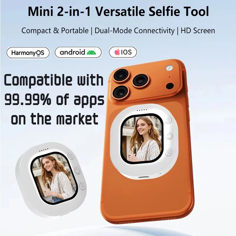 Tela Magnética T30 para Selfie e Vlog: Monitor Organizador de Tela Móvel para Selfies ao Ar Livre e Transmissões ao Vivo via Bluetooth