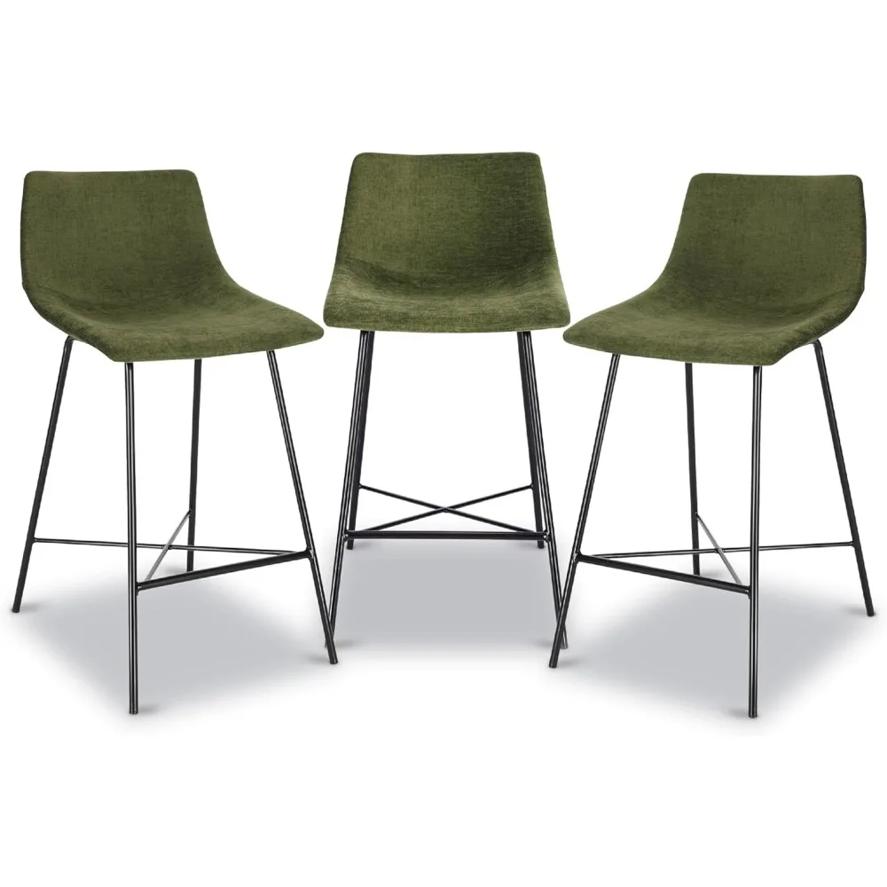 

Paxton 24" Counter Stool in Distressed Green Velvet (Set of 3)