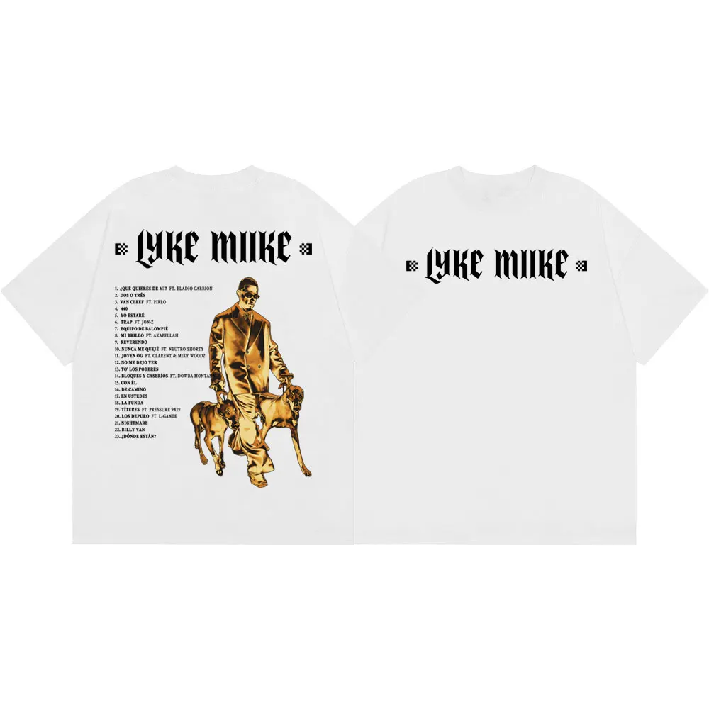 Rapper Myke Towers Album Merch T-shirts Men Women Hip Hop Vintage Short Sleeve T-shirt High Quality Fashion Oversized T Shirts