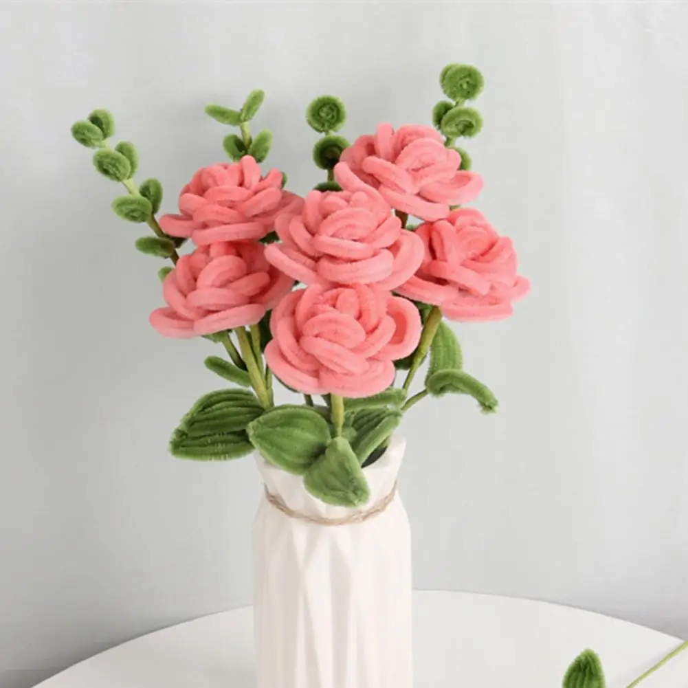 Diy Pipe Cleaners Colorful Pipe Cleaners Set Bright Chenille Stems for Crafts Diy Flowers Kit with Instructions for Kids view 4