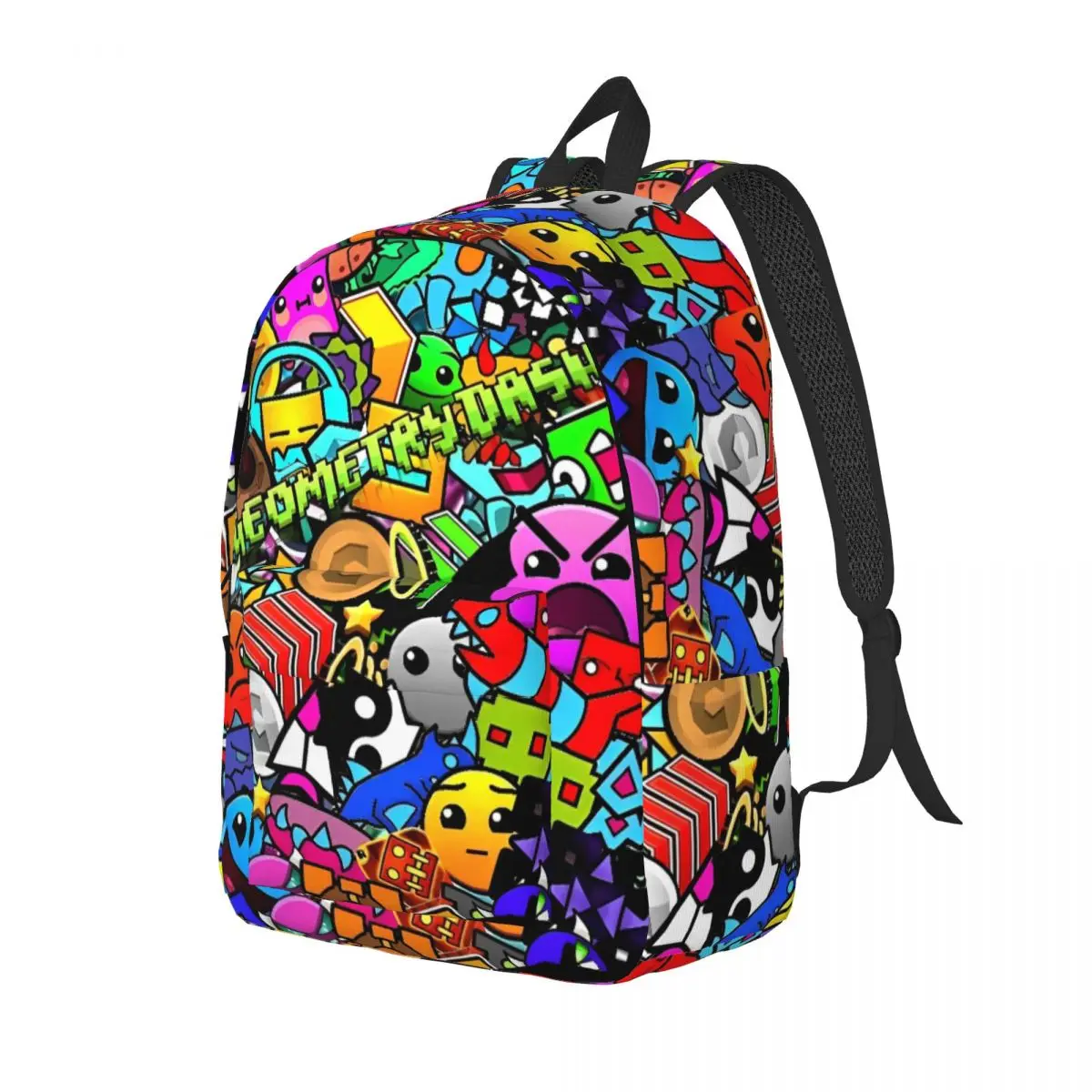 Ideas De GD Geometry Cube Gaming Dash Backpack for Men Women Fashion Student Hiking Travel Daypack College Shoulder Bag Gift
