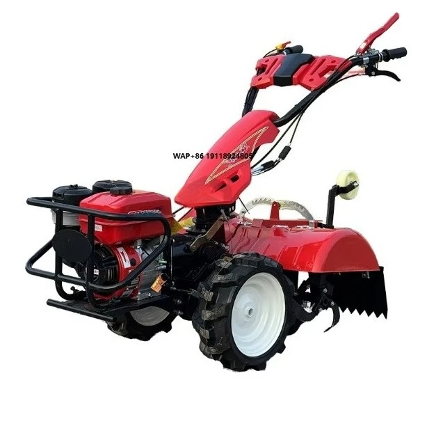 Four-wheel Drive Cultivators Mini Tiller Micro Tiller Professional Multifunctional Micro Tiller for Soft and Hard Soil