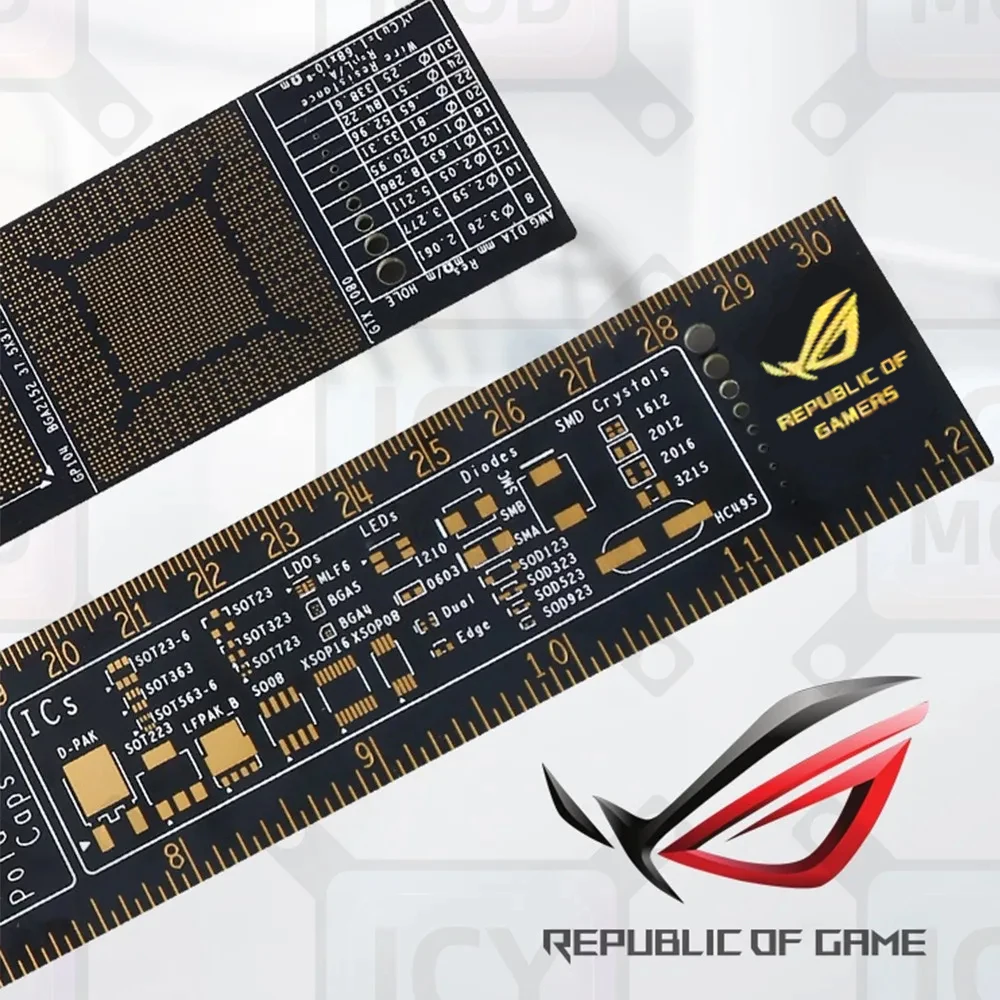 30cm ROG NVIDIA Style Metal Ruler PC Hardware Measuring Tool Decorative Scale for Computer DIY MOD