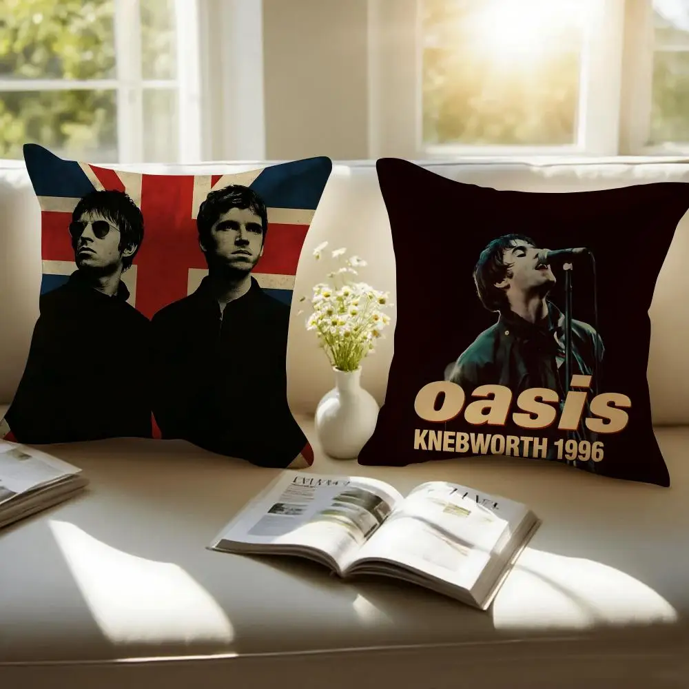 Britpop Legendary British Band O-Oasis Cushion Cover Pillowcase Anti-dustmite Invisible Zipper Short Plush Sofa Cushion