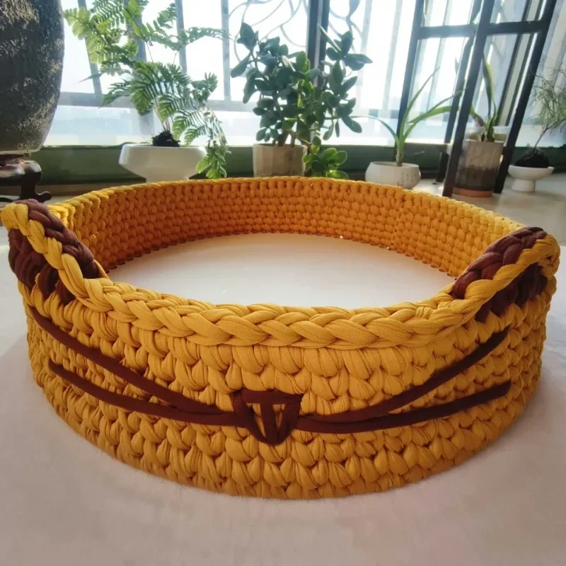 Crafts Kennel Cat Nest Pet Nest Handwoven Storage Basket Winter Warm Pet Bed Dog Kennel Fast Shipping