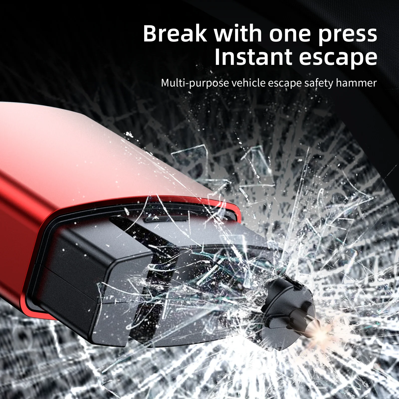 Martello di sicurezza per auto 3 in 1 Martello di sicurezza per auto defesa per finestrino in vetro Stick Taglierina per cintura di sicurezza Martello di sicurezza per auto di emergenza con torcia