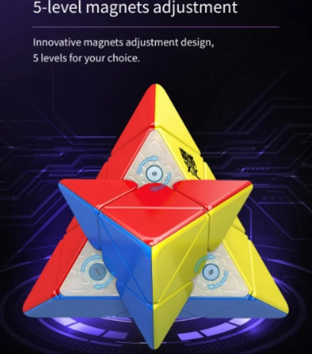 Moyu New Weilong WRM Pyramid Puzzle Stickerless Speed Magnetic Cube MagLev Cubes Toy Educational Magnetic Toys