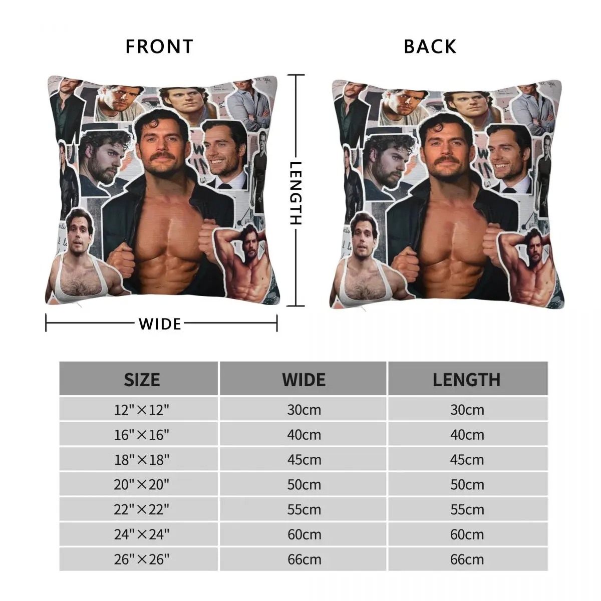 Henry Cavill Photo Collage Square Pillowcase Polyester Linen Velvet Pattern Zip Decor Car Cushion Cover Wholesale