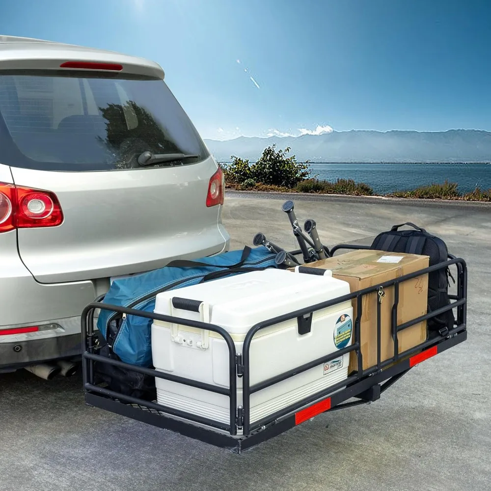 

Складной стальной грузовой багажник сцепного устройства 60x24x14, емкость 500 фунтов для внедорожника, грузовика, автофургона