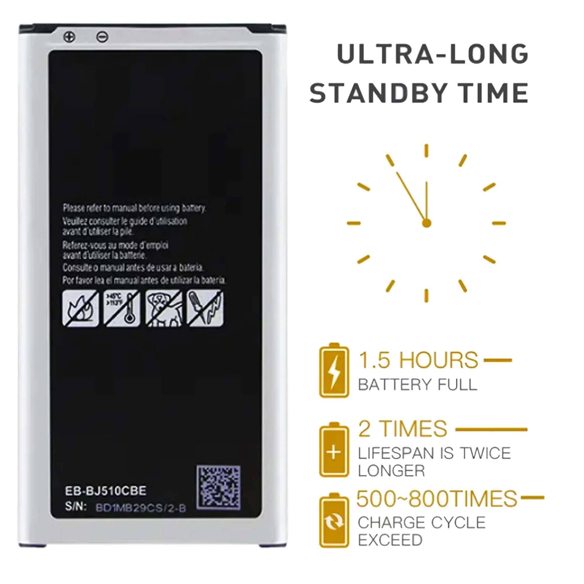 EB-BJ510CBC EB-BJ510CBE Battery For Samsung Galaxy J5 2016 Edition J5 2016 SM J510 J510FN J510F  Capacity Phone Batterie