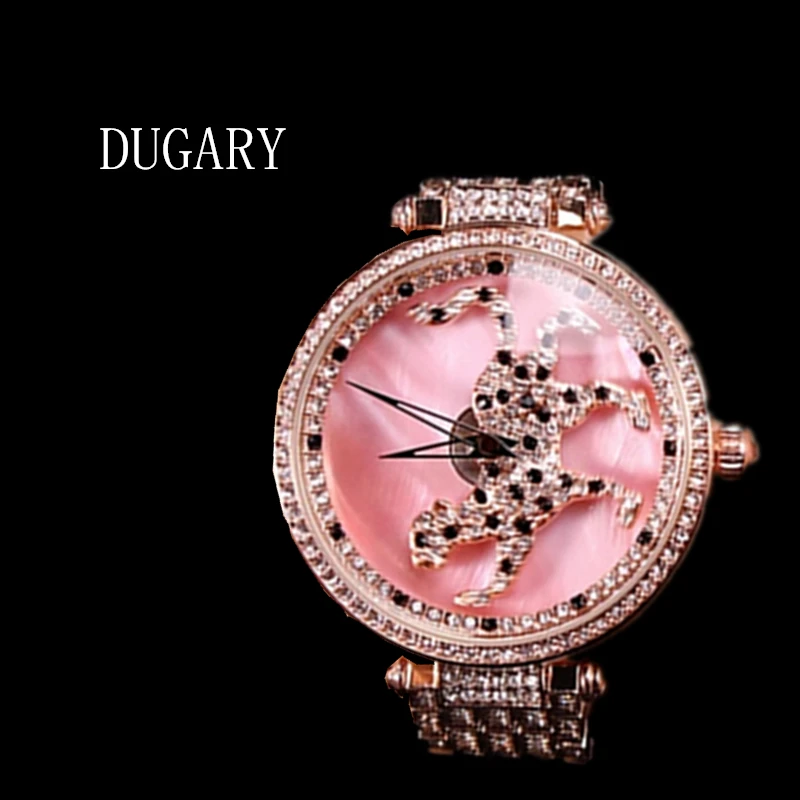 DUGARY Women\'s style Fashion Quartz Watch waterproof crystal rotate Leopard classic Japanese movement Wristwatches Clock