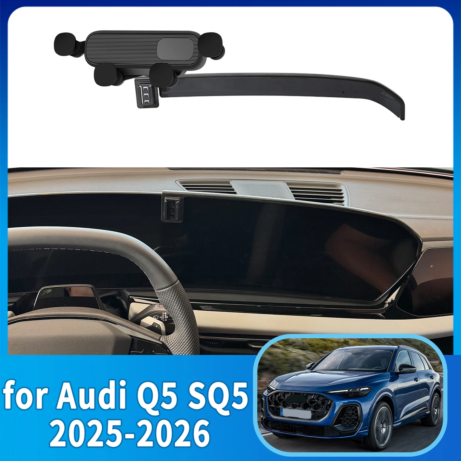 

Car Mobile Phone Holder for Audi Q5 SQ5 Sedan 2025 2026 Sportback Electric Accessories GPS Bracket Navigation Stand Auto