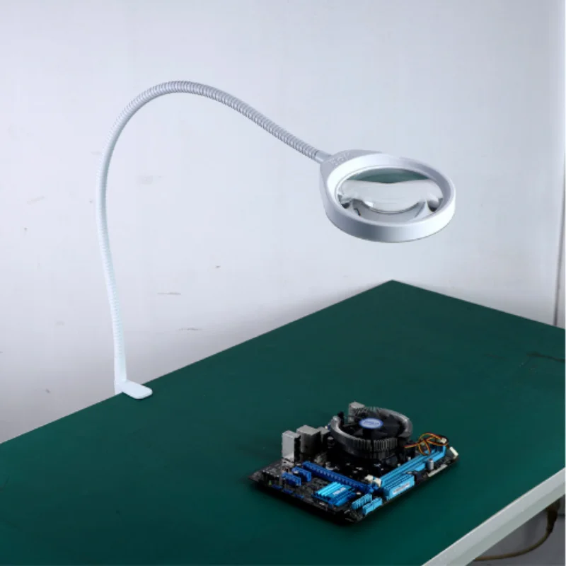

220V 8X Phone Screen Magnifier Table Metal Fixing Magnifying Glasses with LED Lights Loupe Helping Hand Soldering Solder Clamp