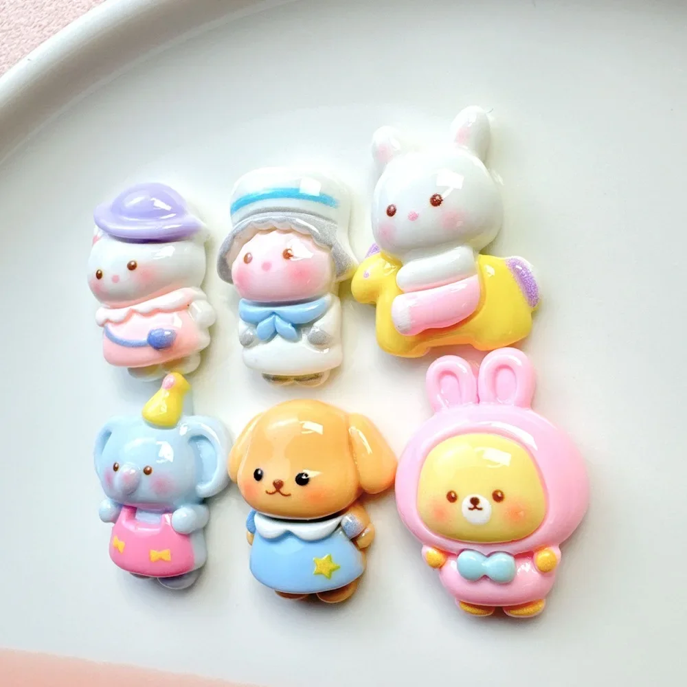 Kawaii Cartoon Mini Animal Resin Flatback Cabochon Figure for DIY Phone Case Dollhouse Decoration Craft Embellishment Charm