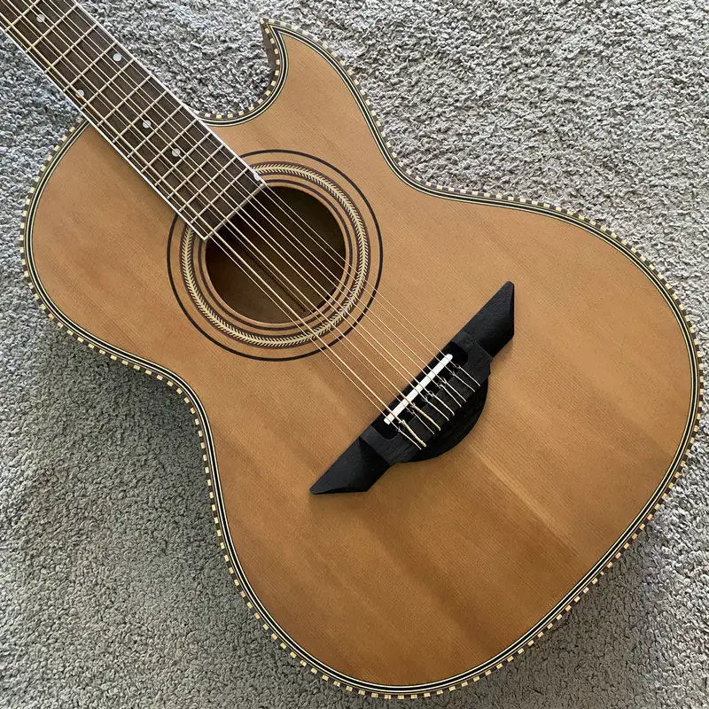 G663 10 Strings Acoustic Guitar Solid Red Cedar Single Board Body Fishman Electronics 20 Fret Fingerboard