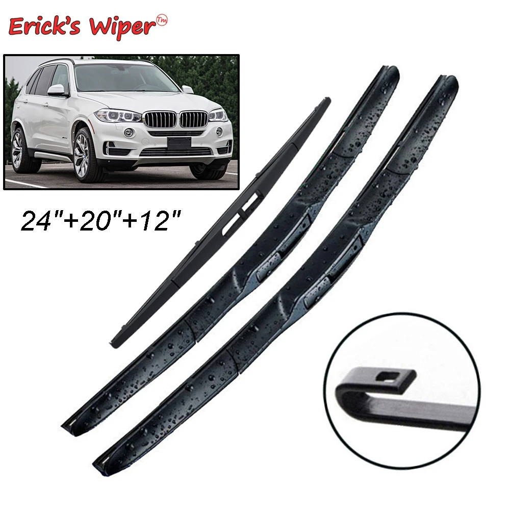 Erick's limpiaparabrisas juego de limpiaparabrisas delantero y trasero para BMW X5 F15 2013 - 2018 parabrisas ventana coche cepillos de lluvia 24 "+ 20" + 12"