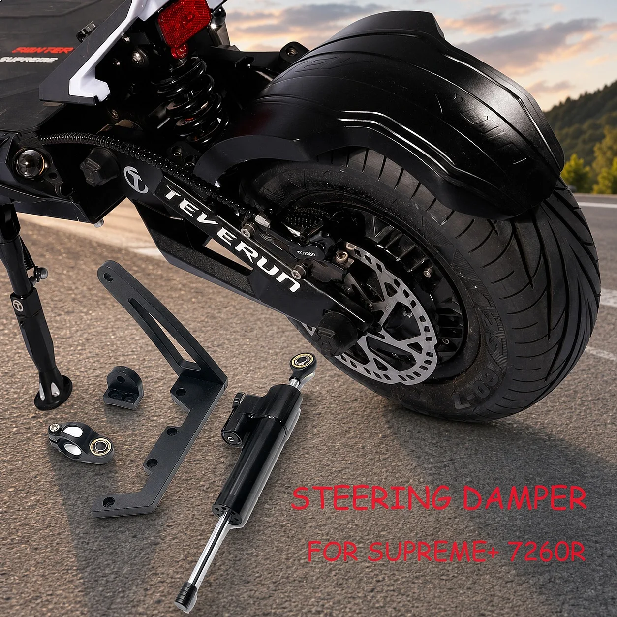 TEVERUN Supreme+ 7260R Steering Damper V1 V2 Damping Bracket for Electric Scooter Upgrade Part