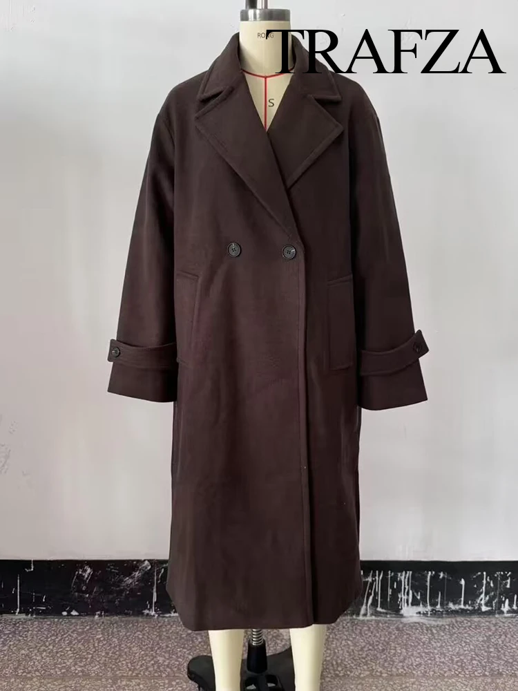 

HH Women's Autumn Winter New Fashion Versatile Lapel Woolen Edition Coat Female Simple Temperament High Street Casual Jacket