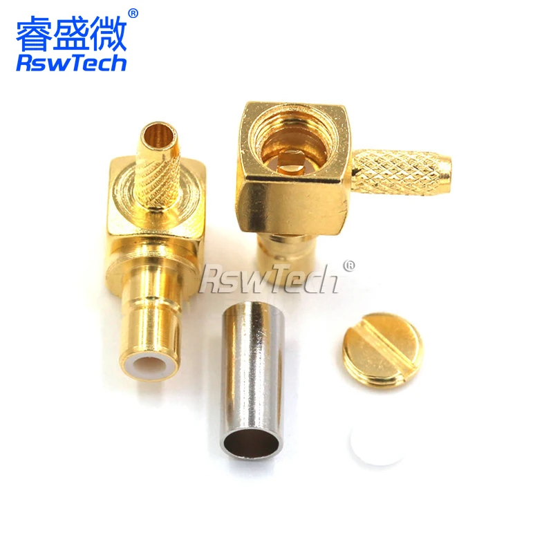 SMB Connector Female and Male Plug Right Angle Gold-plated Straight for RG58/RG142 RF Coaxial