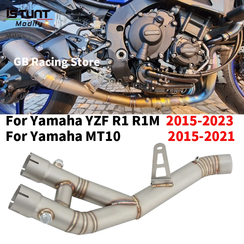 

60 мм для Yamaha YZF R1 MT-10 MT10 R1M 2015-2023 мотоциклетная выхлопная система из нержавеющей стали, модифицированная средняя соединительная труба