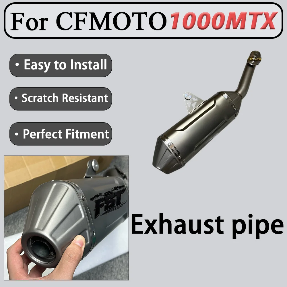 For CFMOTO 1000MTX FST Titanium Alloy Embossed Tail Cap Exhaust End Assembly OEM Hole Position Damage-Free Replacement Part