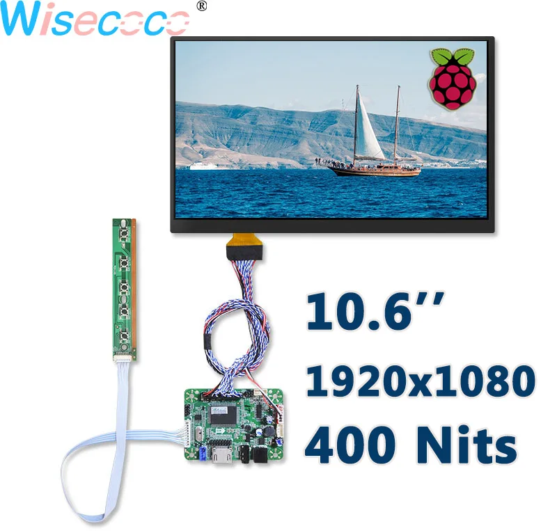 10.6 Inch LCD 400 Nits Display 1920×1080 FHD LVDS For Raspberry Pi IPS TFT Module 51 pins for Pad & Tablet With Drive Board