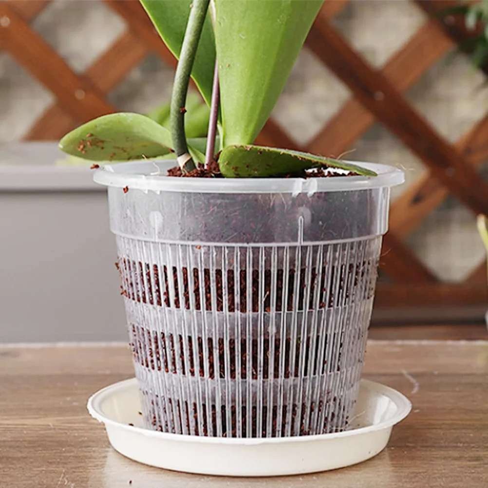 10 Pcs Orchid Pot Plastic Pots Flower Cache Indoor Plant Square Planting Containers Fake Planter