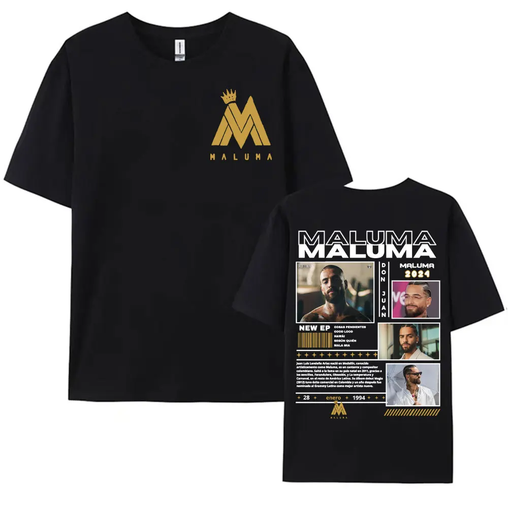 Рэпер Maluma Don Juan Tour Графические футболки Мужская одежда Harajuku Панк Хип-хоп Футболка Унисекс Модная повседневная футболка большого размера