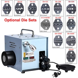 220V Terminal Crimping Machine 60W/220V 50Hz Electric Cold Pressing Terminal Crimper Tools with Exchangeable Die Sets