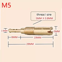 Motorcycle Carburetter Pilot Jet Slow Jet 5mm M5x0.8 For Keihin Vice PZ19 70 100cc Scooter Size 28-60