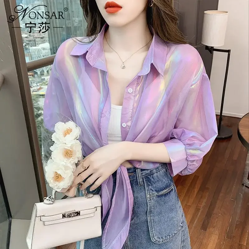 

Women Thin Coat Casual Lace Bow Summer Sun Protection Clothes Female Cardigan Shirt Ladies Patchwork Clothing Tops Blouse G174