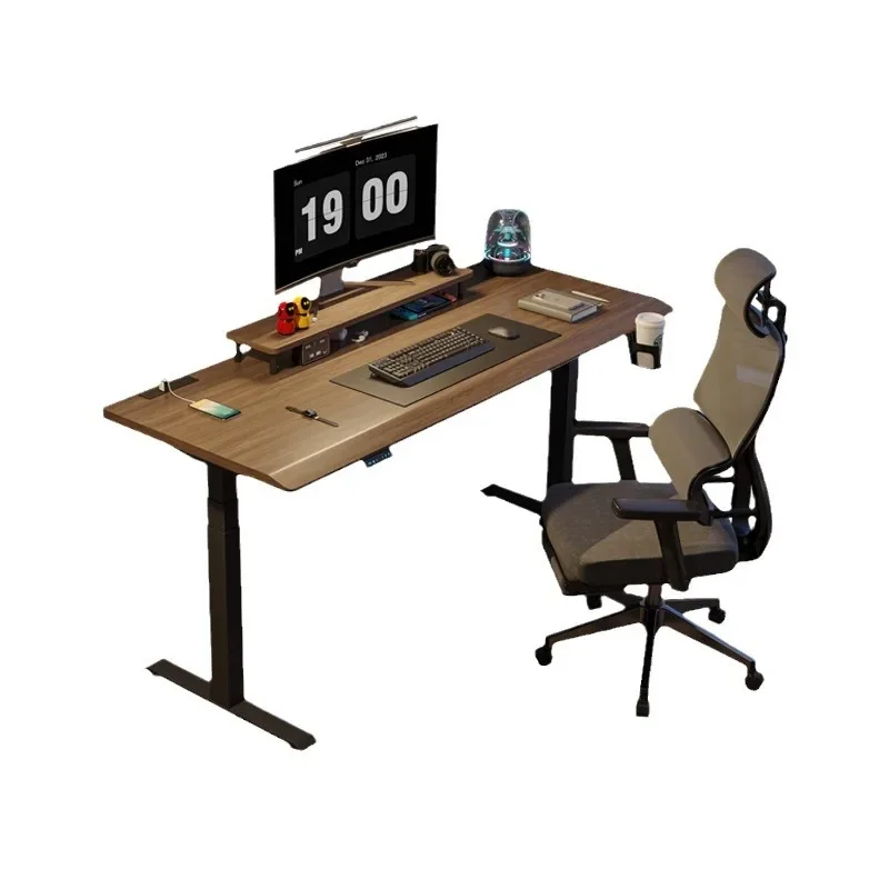 

Solid wood electric lifting table rubber wood panel intelligent office computer desk lifting desk silent and stable